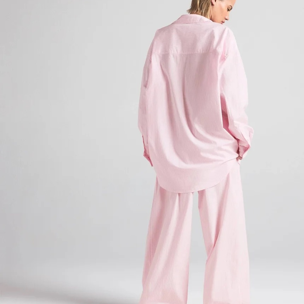 SKIMS Cotton poplin oversize sleep set in Cherry Blossom - Picture 3 of 3